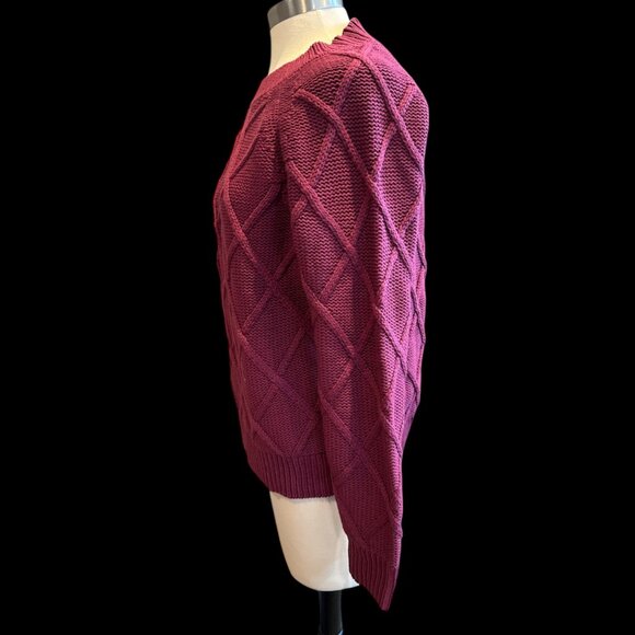 NEW Ann Taylor Loft Burgundy Cable Sweater - Picture 3 of 6